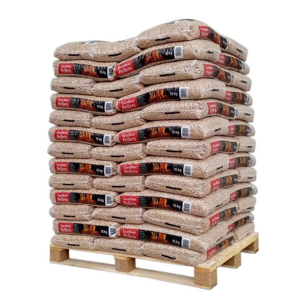 Excellent-Pellets – Palette mit 65 Säcken à 15 kg