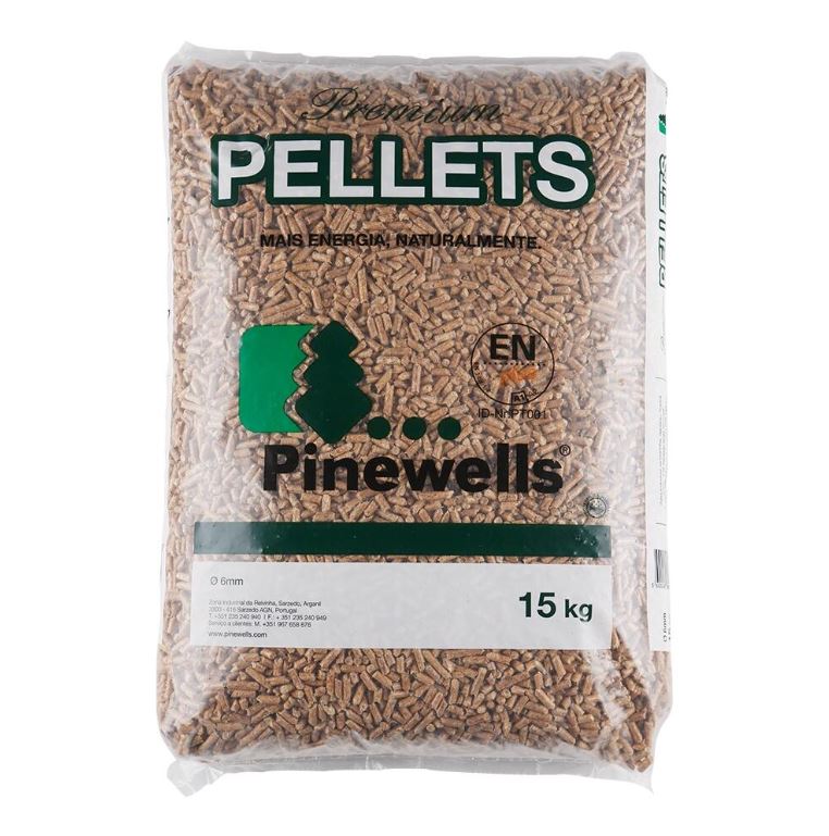 77 Säcke Pinewells-Pellets à 15 kg auf Palette
