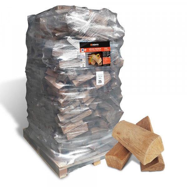 Premium-Brennholzscheite, ofengetrocknet – Eiche & Buche – 25 cm