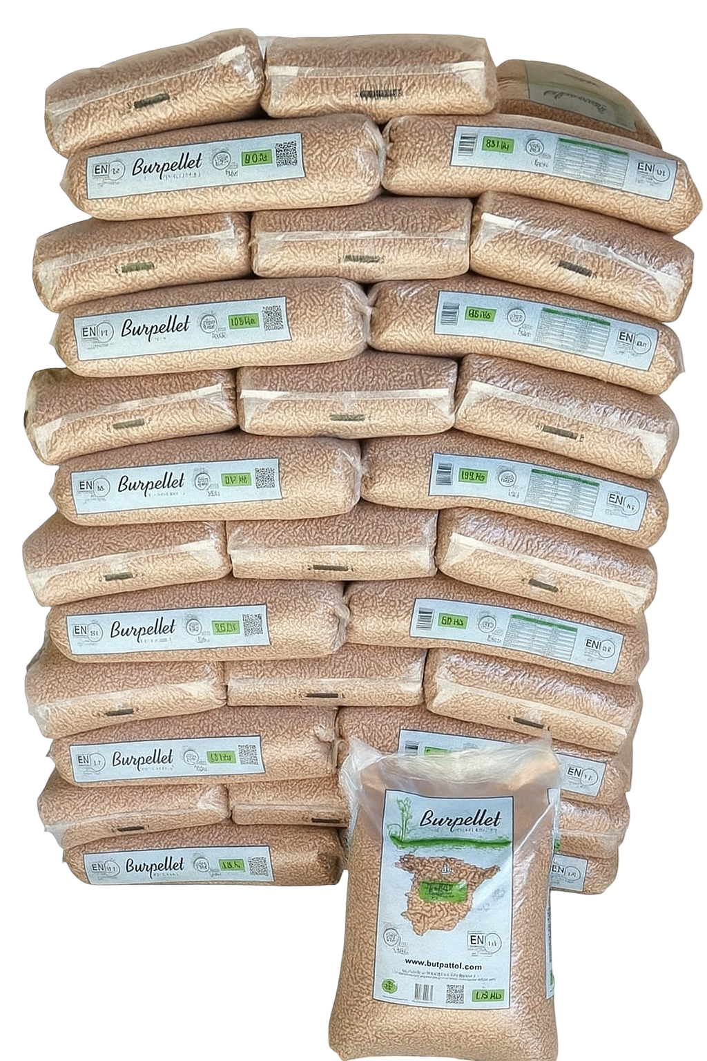 72 Säcke à 15 kg Burpellet-Pellets auf Palette